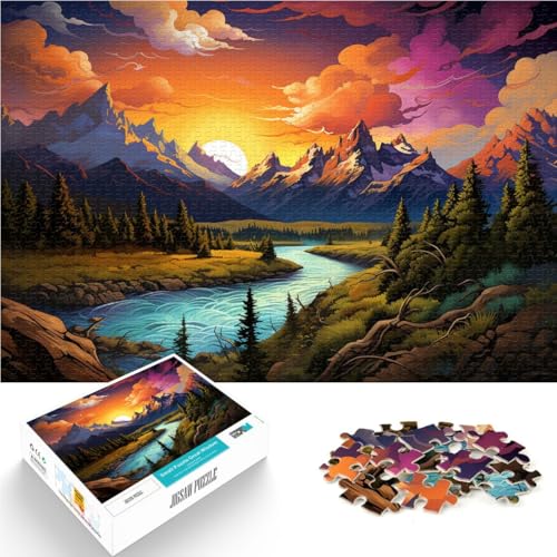 1000-teiliges Puzzle für Erwachsene Grand-Teton-Nationalpark Quizspiel anspruchsvoll Aber unterhaltsam und humorvoll 26x38cm von BBVNFLIR