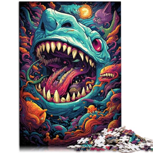 1000-teiliges Puzzle für Erwachsene Hai-Spielzeug Denkspiel jedes Teil ist einzigartig – anspruchsvolles Familienspiel für Kinder ab 14 Jahren 26x38cm von BBVNFLIR