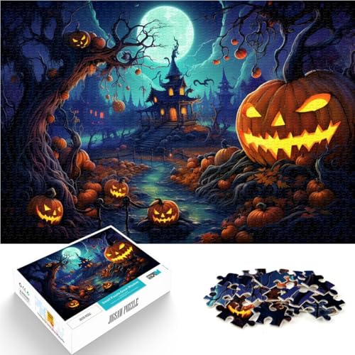 1000-teiliges Puzzle für Erwachsene Halloween-Horror-Nacht Lernpuzzle Staycation Zeitvertreib für Teenager ab 14 Jahren 26x38cm von BBVNFLIR