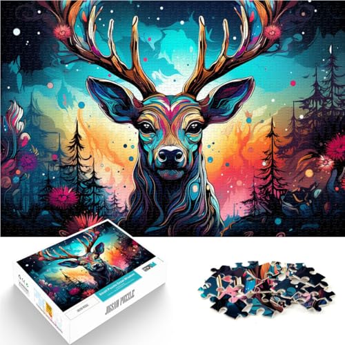 1000-teiliges Puzzle für Erwachsene Hirsch Tier-Lernspielzeug Wanddekoration einzigartige Geburtstags 26x38cm 1000-teiliges Puzzle für Erwachsene Hirsch Tier-Lernspielzeug Wanddekoration einzigartige Geburtstags 26x38cm von BBVNFLIR