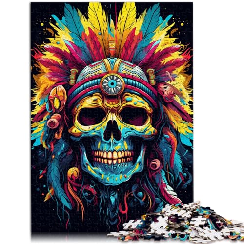 1000-teiliges Puzzle für Erwachsene Indianer-Totenkopf-Quizspiel Jedes Teil ist einzigartig Anspruchsvolles Familienspiel für 14-Jährige 50x75cm von BBVNFLIR