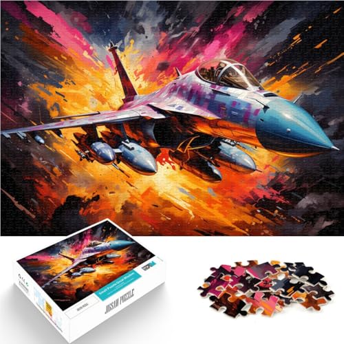 1000-teiliges Puzzle für Erwachsene Kampfjet Farbhimmel Lernspiel Herausforderung Spielzeug Geburtstagsgeschenk Geschenke Wandkunst für 14-Jährige 50x75cm von BBVNFLIR
