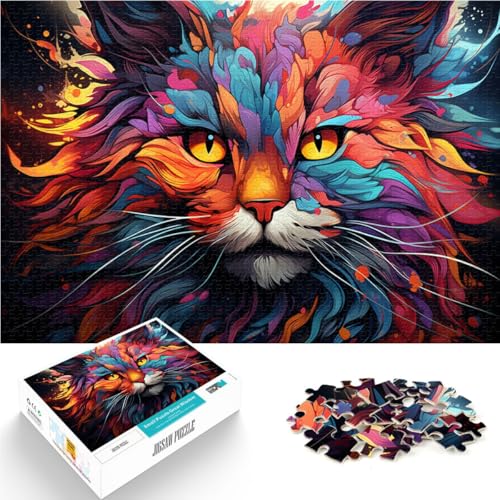 1000-teiliges Puzzle für Erwachsene Katzen-Quizspiel Jedes Teil ist einzigartig Anspruchsvolles Familienspiel für Teenager ab 14 Jahren 50x75cm von BBVNFLIR