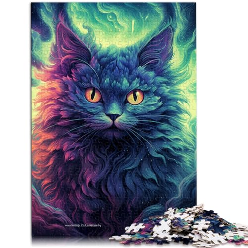 1000-teiliges Puzzle für Erwachsene Katzen-Weltraummalerei anspruchsvolles Spiel Puzzle Wanddekoration einzigartige Geburtstags 50x75cm von BBVNFLIR