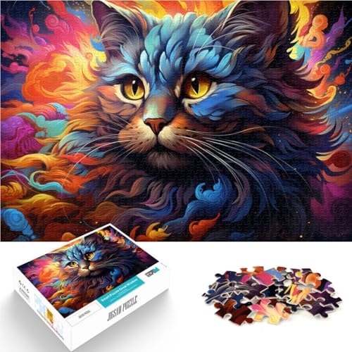 1000-teiliges Puzzle für Erwachsene Katzen auf dem Planeten Spiele Spielzeug Geschenk Herausforderung der Gehirnintelligenz süchtig machendes Spielzeug 50x75cm von BBVNFLIR