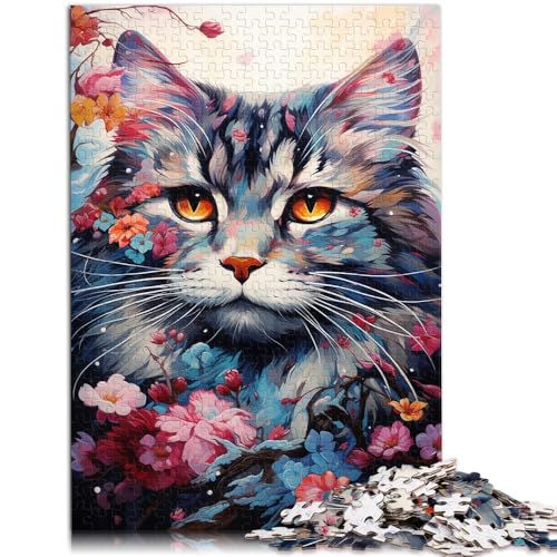 1000-teiliges Puzzle für Erwachsene Kirschblütenkatze Lernpuzzle EIN Kunstwerk für Teenager ab 14 Jahren 26x38cm von BBVNFLIR
