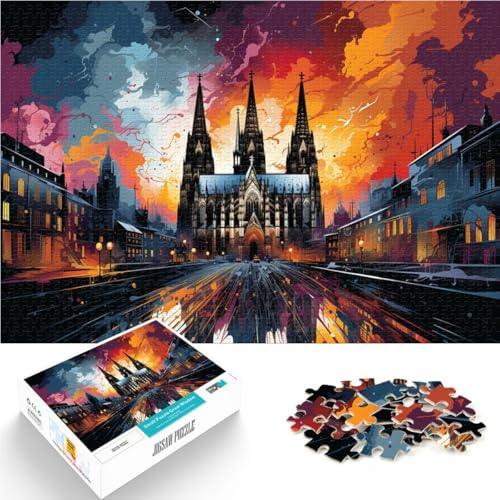 1000-teiliges Puzzle für Erwachsene Kölner Dom Spiele Spielzeug Geschenk Lernspiel zum Geburtstag Weihnachten für 14-Jährige 50x75cm von BBVNFLIR