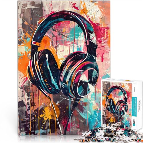 1000-teiliges Puzzle für Erwachsene Kopfhörer-Mal-Puzzle – anspruchsvolles Spiel Geburtstagsgeschenk für Teenager ab 14 Jahren 50x75cm von BBVNFLIR