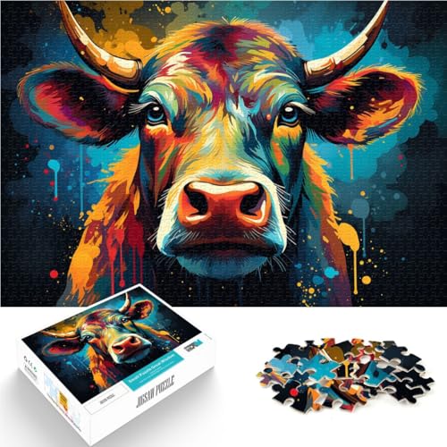 1000-teiliges Puzzle für Erwachsene Kuhkunst Lernspiele Heimdekorationspuzzle tolles Geschenk für Teenager ab 14 Jahren 50x75cm von BBVNFLIR