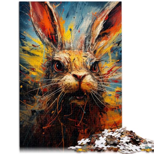 1000-teiliges Puzzle für Erwachsene Kunst-Kaninchen Stressabbau schwierige Herausforderung geeignet für Teenager ab 14 Jahren 26x38cm von BBVNFLIR