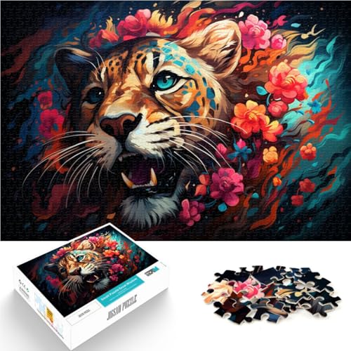 1000-teiliges Puzzle für Erwachsene Kunst-Leopard Lernspiele Heimdekoration Puzzle zum Stressabbau für Jugendliche ab 14 Jahren 50x75cm von BBVNFLIR
