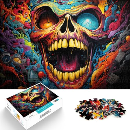 1000-teiliges Puzzle für Erwachsene Lernspielzeug mit Totenkopfmotiv ganze Familie für Teenager ab 14 Jahren 50x75cm von BBVNFLIR