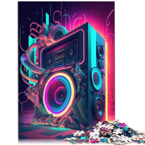 1000-teiliges Puzzle für Erwachsene Live-Musik Neon-Denkspiel Spaß bei Heimaktivitäten Geburtstagsgeschenk Reisegeschenk für 14-Jährige 26x38cm von BBVNFLIR