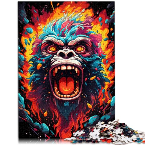 1000-teiliges Puzzle für Erwachsene Malen Farbe Orang-Utan Lernspiel Herausforderung Spielzeug Geburtstagsgeschenk für Teenager ab 14 Jahren 50x75cm von BBVNFLIR
