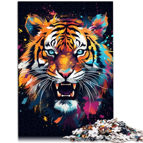 1000-teiliges Puzzle für Erwachsene Malen Farbe Tiger Lernspiele Heimdekoration Puzzle Geburtstagsgeschenk für Kinder ab 14 Jahren 26x38cm 1000-teiliges Puzzle für Erwachsene Malen Farbe Tiger Lernspiele Heimdekoration Puzzle Geburtstagsgeschenk für Kinder ab 14 Jahren 26x38cm von BBVNFLIR