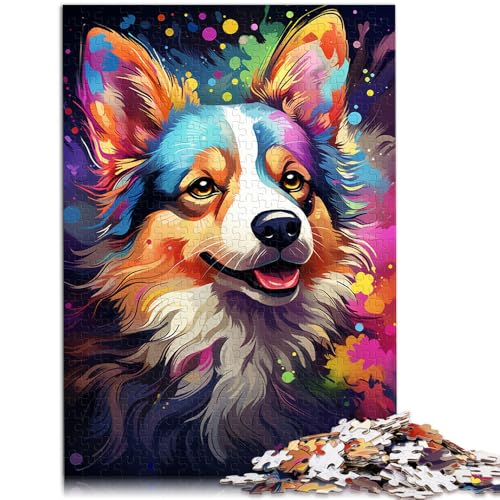 1000-teiliges Puzzle für Erwachsene Malen Farbiger Corgi-Hund Lernspiel Herausforderungsspielzeug für Teenager ab 14 Jahren 26x38cm 1000-teiliges Puzzle für Erwachsene Malen Farbiger Corgi-Hund Lernspiel Herausforderungsspielzeug für Teenager ab 14 Jahren 26x38cm von BBVNFLIR