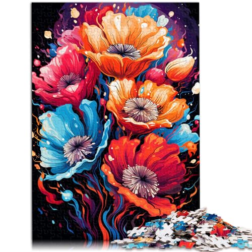 1000-teiliges Puzzle für Erwachsene Mohnblumen anspruchsvolles Spiel Puzzle Wanddekoration einzigartige Geburtstags 26x38cm von BBVNFLIR