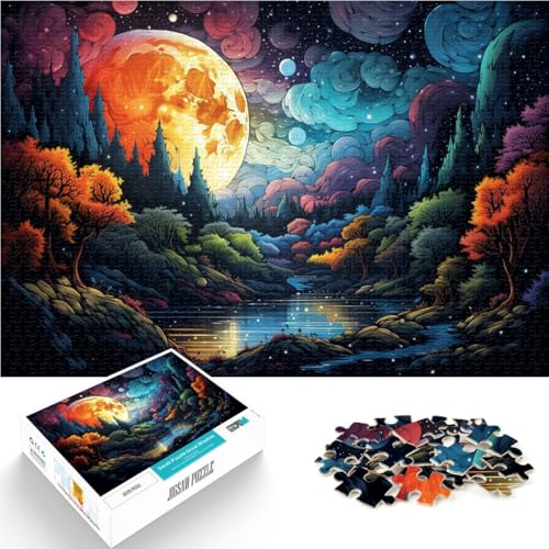 1000-teiliges Puzzle für Erwachsene Nachtszene Quizspiel Helfen Sie dem Gehirn süchtig machende Spielzeuge zu trainieren um Geduld zu fördern 26x38cm von BBVNFLIR