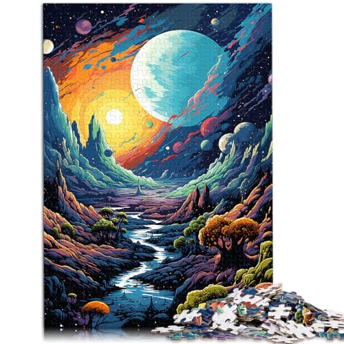 1000-teiliges Puzzle für Erwachsene Neonlandschaft entspannendes intellektuelles Lernspielzeug Geburtstagsgeschenk für Teenager ab 14 Jahren 26x38cm von BBVNFLIR
