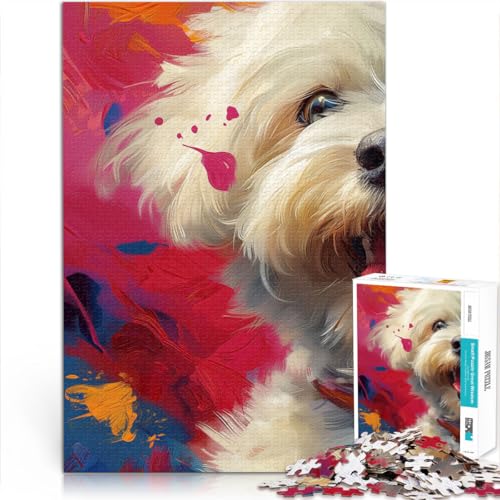 1000-teiliges Puzzle für Erwachsene Ölgemälde von Bichon Lernspiel Herausforderung Spielzeug Stressabbau 26x38cm von BBVNFLIR