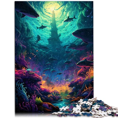 1000-teiliges Puzzle für Erwachsene Ozeanwelt Lernspielzeug Herausforderung der Gehirnintelligenz süchtig machendes Spielzeug 26x38cm von BBVNFLIR
