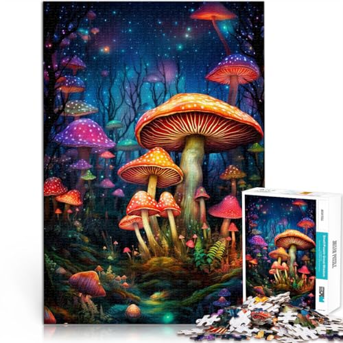 1000-teiliges Puzzle für Erwachsene Pilzkunst Lernspielzeug Herausforderung der Gehirnintelligenz süchtig machendes Spielzeug 50x75cm von BBVNFLIR