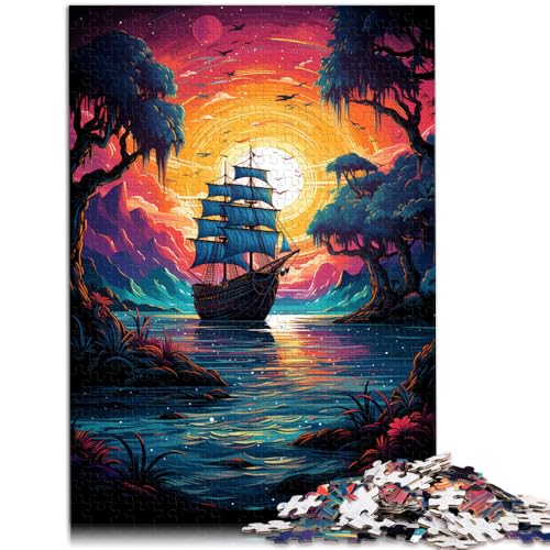 1000-teiliges Puzzle für Erwachsene Piratenschiff Lernspiele für Zuhause DIY-Spielzeug ganze Familie 26x38cm von BBVNFLIR