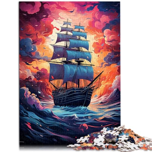 1000-teiliges Puzzle für Erwachsene Piratenschiff Spielzeug Denkspiel Wanddekoration einzigartige Geburtstags Teenager ab 14 Jahren 50x75cm von BBVNFLIR