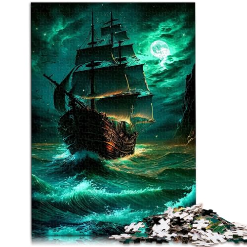 1000-teiliges Puzzle für Erwachsene Piratenschiff anspruchsvolles Spiel Geschenke ganze Familie 26x38cm von BBVNFLIR