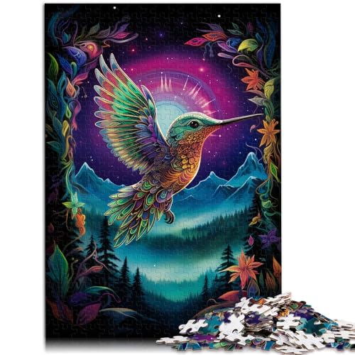 1000-teiliges Puzzle für Erwachsene Psychedelischer Kolibri Handgeschwindigkeitswettbewerb Lernspiel für Geburtstag Weihnachten 50x75cm von BBVNFLIR