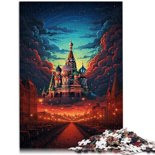 1000-teiliges Puzzle für Erwachsene Russland rotes Quadrat Spielzeug Denkspiel Lernspiel für Geburtstag Weihnachten für Kinder ab 14 Jahren 26x38cm von BBVNFLIR