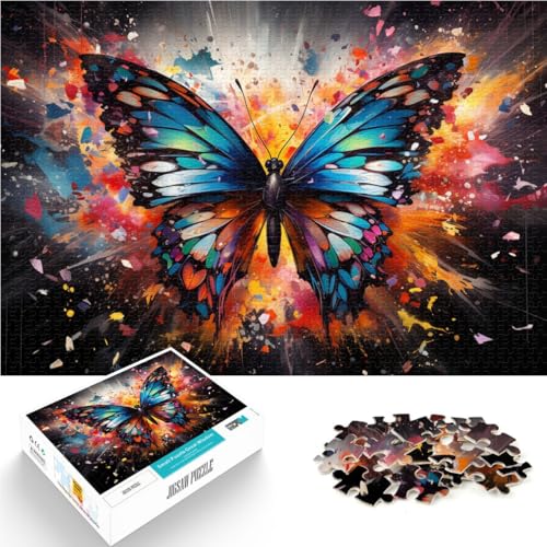 1000-teiliges Puzzle für Erwachsene Schmetterling Lernpuzzle Heimkunstdekor für Teenager ab 14 Jahren 26x38cm von BBVNFLIR