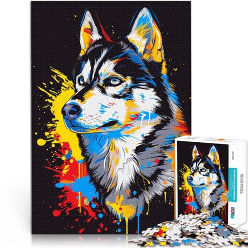 1000-teiliges Puzzle für Erwachsene Siberian Husky-Kopfhörer Lernspielzeug Tolle Geschenke und Spielzeuge für Teenager ab 14 Jahren 26x38cm 1000-teiliges Puzzle für Erwachsene Siberian Husky-Kopfhörer Lernspielzeug Tolle Geschenke und Spielzeuge für Teenager ab 14 Jahren 26x38cm von BBVNFLIR