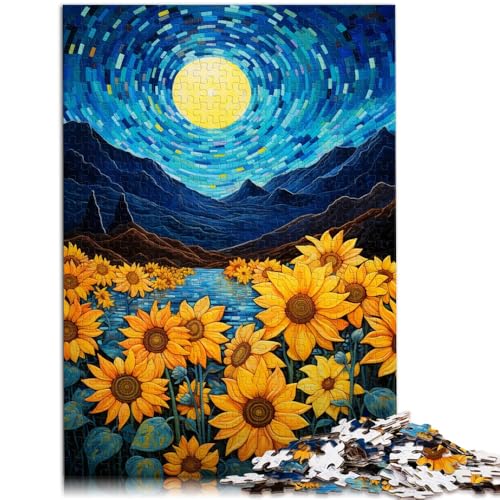 1000-teiliges Puzzle für Erwachsene Sonnenblumen und Mondhimmel Lernspielzeug Geburtstagsgeschenk für Teenager ab 14 Jahren 26x38cm 1000-teiliges Puzzle für Erwachsene Sonnenblumen und Mondhimmel Lernspielzeug Geburtstagsgeschenk für Teenager ab 14 Jahren 26x38cm von BBVNFLIR