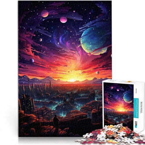 1000-teiliges Puzzle für Erwachsene Sonnenuntergang in der Stadt anspruchsvolles Spiel Spielzeug Lernspiel für Geburtstag Weihnachten 26x38cm von BBVNFLIR