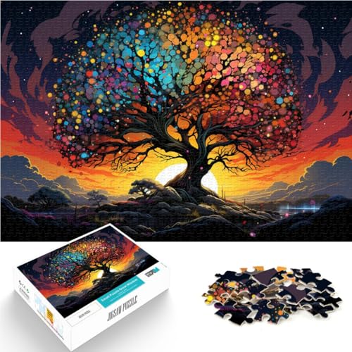 1000-teiliges Puzzle für Erwachsene Sternenhimmel Baum Lernspiel Herausforderung Spielzeug Wanddekoration einzigartige Geburtstags 26x38cm von BBVNFLIR