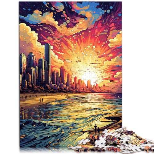 1000-teiliges Puzzle für Erwachsene Strand an der Goldküste lustige Spiele Lernspiel für Geburtstag Weihnachten für Teenager ab 14 Jahren 50x75cm von BBVNFLIR