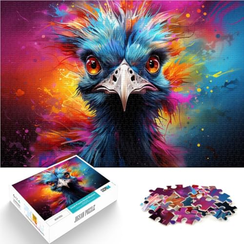 1000-teiliges Puzzle für Erwachsene Straußenkunst anspruchsvolles Spiel Spielzeug Familienspiel Stressabbau schwierige Herausforderung 26x38cm von BBVNFLIR