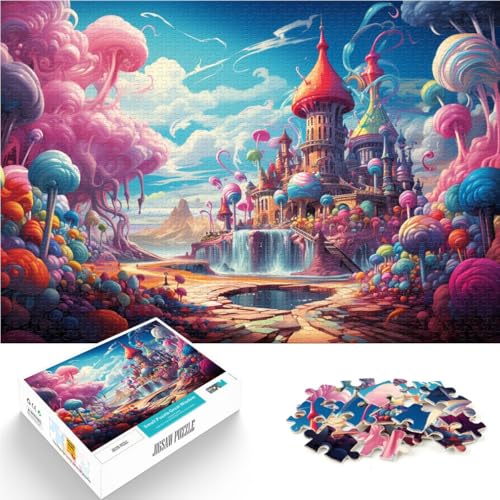 1000-teiliges Puzzle für Erwachsene Süßigkeitenschloss Quizspiel Helfen Sie dem Gehirn süchtig machende Spielzeuge zu trainieren um Geduld zu fördern 26x38cm von BBVNFLIR