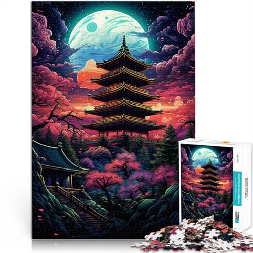 1000-teiliges Puzzle für Erwachsene Tempel in Japan Lernspiel Herausforderungsspielzeug EIN Kunstwerk für Teenager ab 14 Jahren 26x38cm von BBVNFLIR
