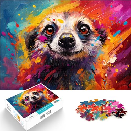1000-teiliges Puzzle für Erwachsene Tier-Erdmännchen Spielzeug Lernspiele Stressabbau geeignet für Teenager ab 14 Jahren 50x75cm von BBVNFLIR