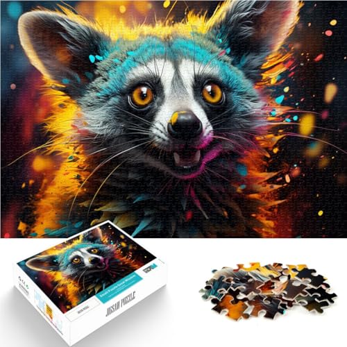 1000-teiliges Puzzle für Erwachsene Tier-Lemur Spielzeug Denkspiel für 14-Jährige ganze Familie 26x38cm 1000-teiliges Puzzle für Erwachsene Tier-Lemur Spielzeug Denkspiel für 14-Jährige ganze Familie 26x38cm von BBVNFLIR