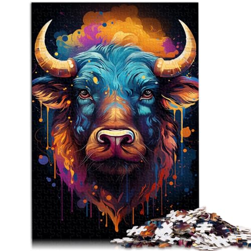 1000-teiliges Puzzle für Erwachsene Tierbüffel-Spiel Spielzeug für die Familie Geschenk Herausforderung der Gehirnintelligenz süchtig machendes Spielzeug 26x38cm von BBVNFLIR