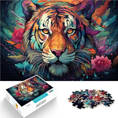 1000-teiliges Puzzle für Erwachsene Tiger-Spielzeug zum Stressabbau Helfen Sie dem Gehirn süchtig machende Spielzeuge zu trainieren um Geduld zu fördern 26x38cm von BBVNFLIR