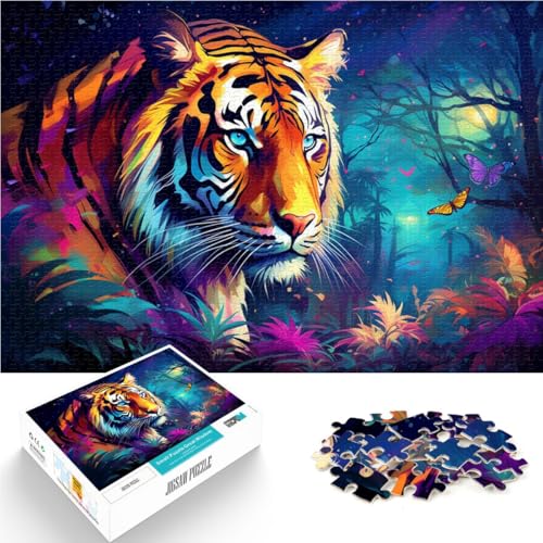 1000-teiliges Puzzle für Erwachsene Tiger auf bunter Galaxie Stressabbau-Spielzeug Lernspiel für Geburtstag Weihnachten 26x38cm 1000-teiliges Puzzle für Erwachsene Tiger auf bunter Galaxie Stressabbau-Spielzeug Lernspiel für Geburtstag Weihnachten 26x38cm von BBVNFLIR
