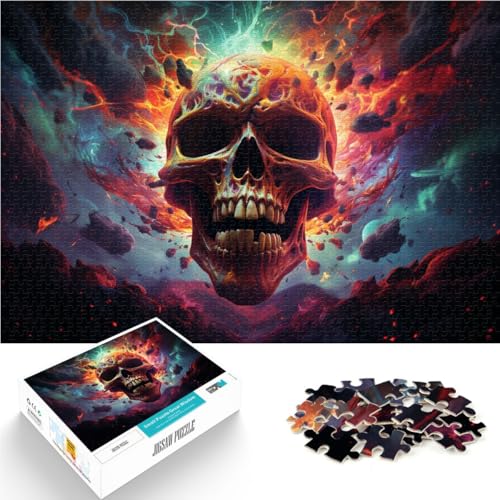 1000-teiliges Puzzle für Erwachsene Totenkopf-Spielzeug Denkspiel jedes Teil ist einzigartig – anspruchsvolles Familienspiel für Kinder ab 14 Jahren 26x38cm von BBVNFLIR