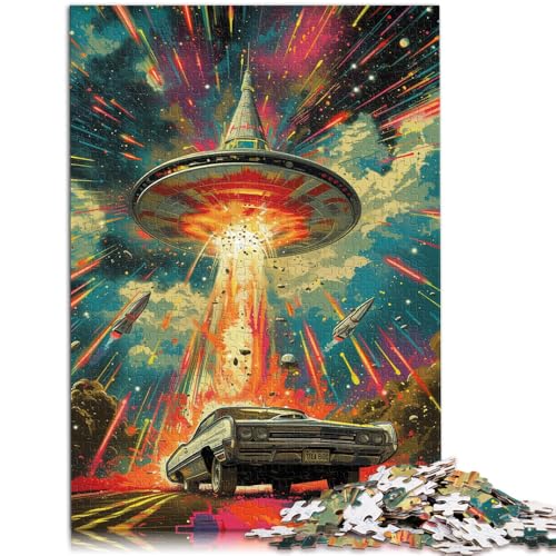 1000-teiliges Puzzle für Erwachsene UFO- und Auto-Kunst-Quizspiel ganze Familie für Teenager ab 14 Jahren 26x38cm 1000-teiliges Puzzle für Erwachsene UFO- und Auto-Kunst-Quizspiel ganze Familie für Teenager ab 14 Jahren 26x38cm von BBVNFLIR