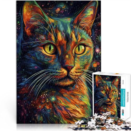 1000-teiliges Puzzle für Erwachsene Weltraumkatzen-Spielzeug Lernspiele Stressabbau geeignet als Schreibtischdekoration geeignet für Jugendliche ab 14 Jahren 26x38cm von BBVNFLIR
