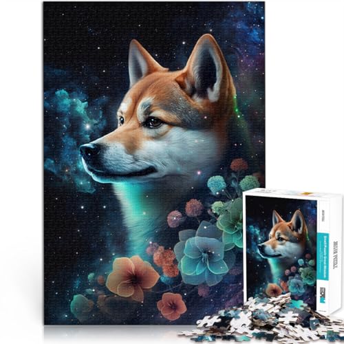 1000-teiliges Puzzle für Erwachsene Weltraumtier Shiba Inu anspruchsvolles Spiel ganze Familie 50x75cm von BBVNFLIR