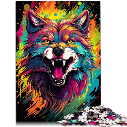 1000-teiliges Puzzle für Erwachsene Wolf-Spielzeug Helfen Sie dem Gehirn süchtig machendes Spielzeug zu trainieren und Geduld zu fördern 26x38cm von BBVNFLIR
